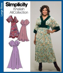 4050 SIMPLICITY KHALIAH ALI  V-NECK EMPIRE DRESS LENGTHS PATTERN 18W-24W UNCUT